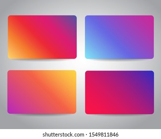 Banners vector, credit cards, voucher, certificate or gift cards set with colorful abstract gradient design background. Illustration