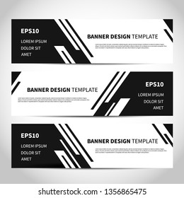 Banners vector design or headers web template with abstract trendy black and white monochrome background. Colorful Summer Vector design for your banners, headers, footers, flyers, cards etc.