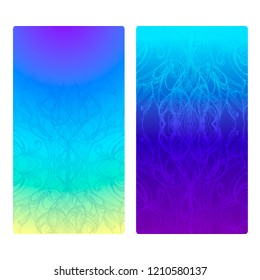 Banners vector set, on a colorful background with painted patterns, isolated on white background, hand-drawing