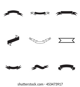Banners vector. Simple banners and ribbons illustration, editable elements, can be used in logo design