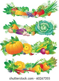 banners with vegetables