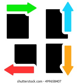 Banners w arrows in four direction - Arrows cut in rectangle shapes