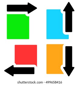 Banners w arrows in four direction - Arrows cut in rectangle shapes