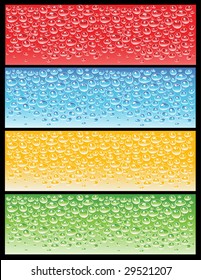 Banners with water drops vector