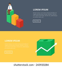Banners for web: business. Vector illustration 