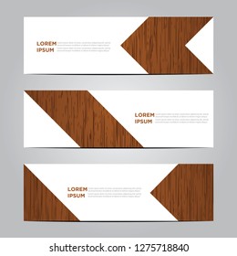 banners with wooden patterns. Eps 10