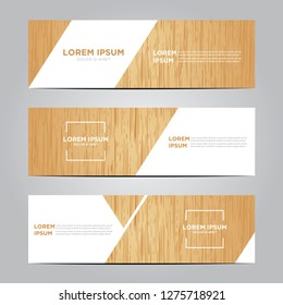 banners with wooden patterns. Eps 10