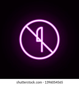 banning of a knife neon icon. Elements of ban set. Simple icon for websites, web design, mobile app, info graphics