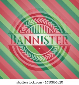 Bannister christmas badge. Vector Illustration. Detailed.