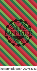 Bannister christmas colors emblem. Vector Illustration. Detailed. 