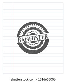 Bannister drawn in pencil. Vector Illustration. Detailed. 