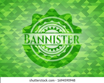 Bannister green mosaic emblem. Vector Illustration. Detailed.