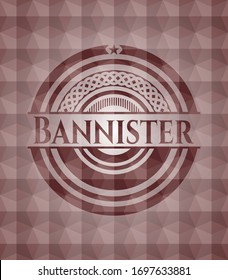 Bannister Red Badge With Geometric Pattern. Seamless.