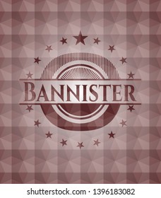 Bannister Red Geometric Emblem. Seamless.