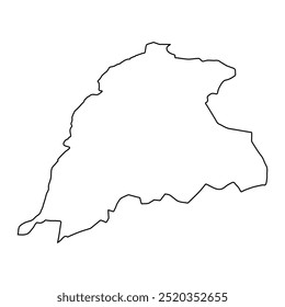 Bannu district map, administrative division of Pakistan. Vector illustration.