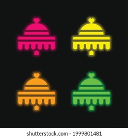 Banquet four color glowing neon vector icon