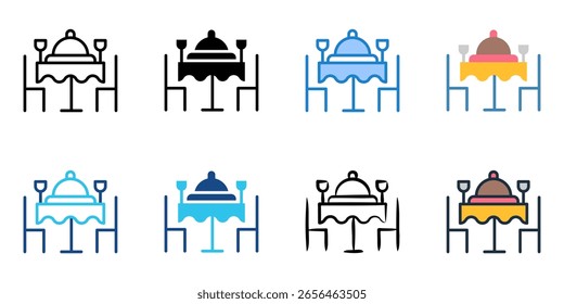Ícone de banquete definir coleção de vários estilos 
