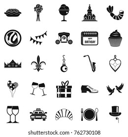 Banquet icons set. Simple set of 25 banquet vector icons for web isolated on white background