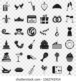 Banquet icons set. Simple style of 36 banquet vector icons for web for any design