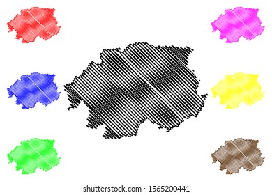 Banska Bystrica Region (Regions of Slovakia, Slovak Republic) map vector illustration, scribble sketch Banska Bystrica map