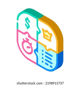 bant budget authority needs timeline isometric icon vector. bant budget authority needs timeline sign. isolated symbol illustration