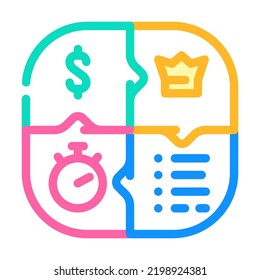 bant budget authority needs timeline color icon vector. bant budget authority needs timeline sign. isolated symbol illustration