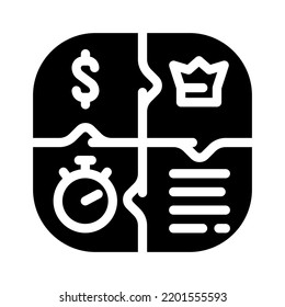 bant budget authority needs timeline glyph icon vector. bant budget authority needs timeline sign. isolated symbol illustration