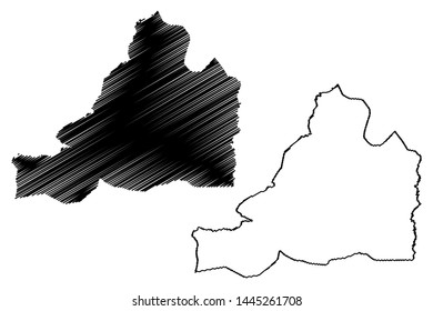 Banteay Meanchey Province (Kingdom of Cambodia, Kampuchea, Provinces of Cambodia) map vector illustration, scribble sketch Banteay Meanchey map