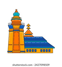 Gran mezquita de Banten con ilustración vectorial