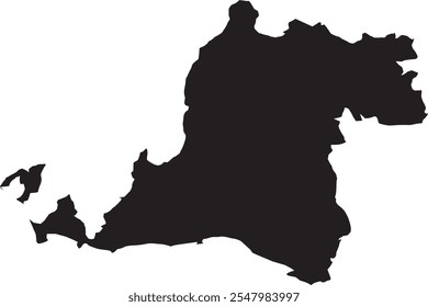 Banten Province in Indonesia vector map silhouette, isolated on white background. High detailed silhouette illustration. 34 Province in Indonesia