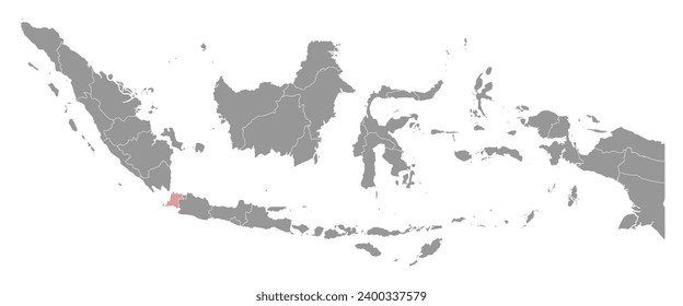 Banten province map, administrative division of Indonesia. Vector illustration.