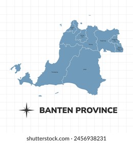 Banten Province map illustration. Map of province in Indonesia