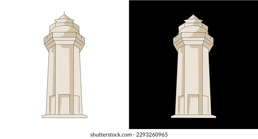 Diseño de vectores de historia de la torre Banten