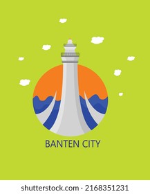 Banten tower miniature illustration design vector