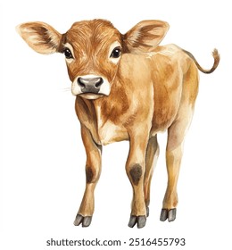 banteng watercolor clipart illustration isolated