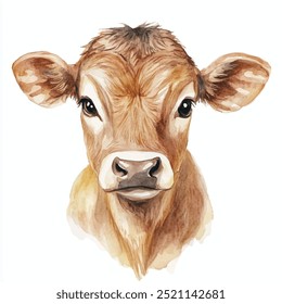 Banteng watercolor clipart illustration isolated