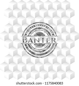 Banter grey emblem with cube white background
