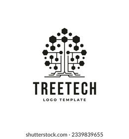 Banyan digital tree technology logo concept icon vector