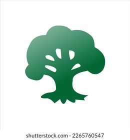 banyan tree green color vector logo design