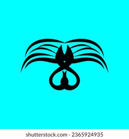 Banyan tree illustration vector logo design with black color