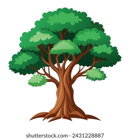 Banyan tree Isolated flat vector illustration