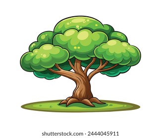 
Banyan tree isolated flat vector illustration