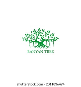 banyan tree logo vector icon illustration