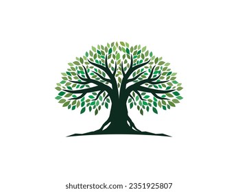 banyan tree logo, vector image.