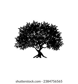 Árbol de Banyan. Ilustración vectorial de árbol de Banyan. raíces de banyan tree.