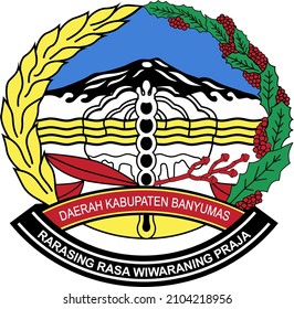 Banyumas Regency Logo, The round shape which is the basic form of the logo symbolizes the determination of the entire population of Banyumas Regency in trying to participate in realizing the ideals of