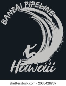 Banzai Pipeline Hawaii T-shirt design for surfer