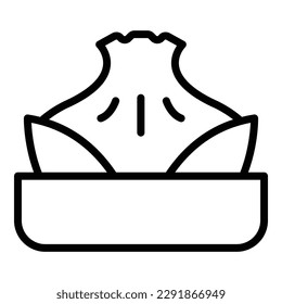 Bao baozi icon outline vector. Bun food. Chinese steam