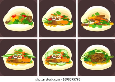 Bao buns, BBQ pork bao, Gua bao, Pork bao, Chinese food, tacos, pita