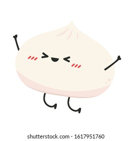 Bao character design. Steamed Bun character. Steamed Bun vector. Steamed Bun on white background. 